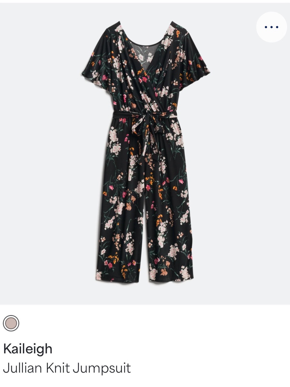Kaileigh Black Floral Wrap Midi Dress